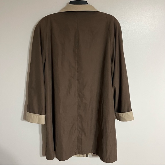 Women’s Vintage Jacqueline Ferrar Two Tone Tan Brown Long Jacket Size Medium - Picture 9 of 9